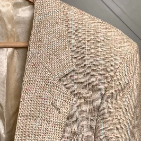 Mens Tan Blazer Jacket Size 41R - Picture 5 of 14